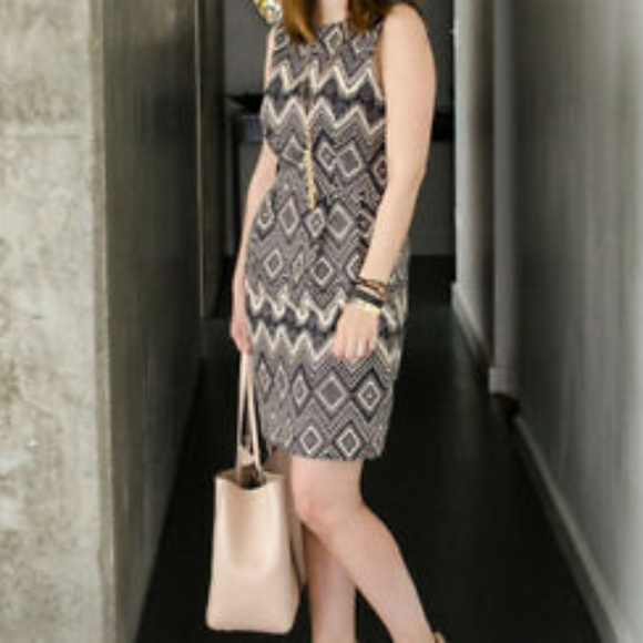 J. Crew Diamond Print Basket-Weave Dress - Picture 2 of 8